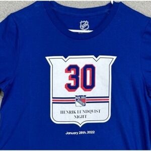 New York Rangers Shirt Boys XL Blue T-Shirt Crewneck Short Sleeve Youth NHL NEW